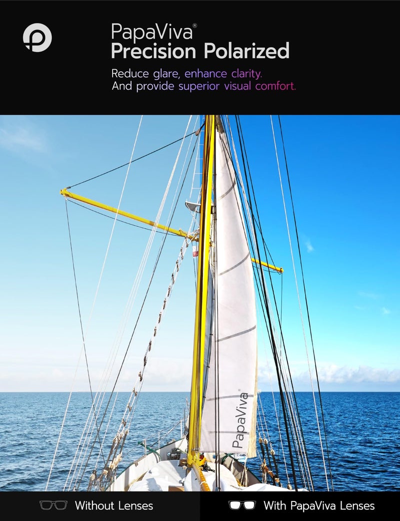 PapaViva Replacement Lenses for Oakley Turbine OO9263 65mm Sunglass Deep Water Polarized - Image 5